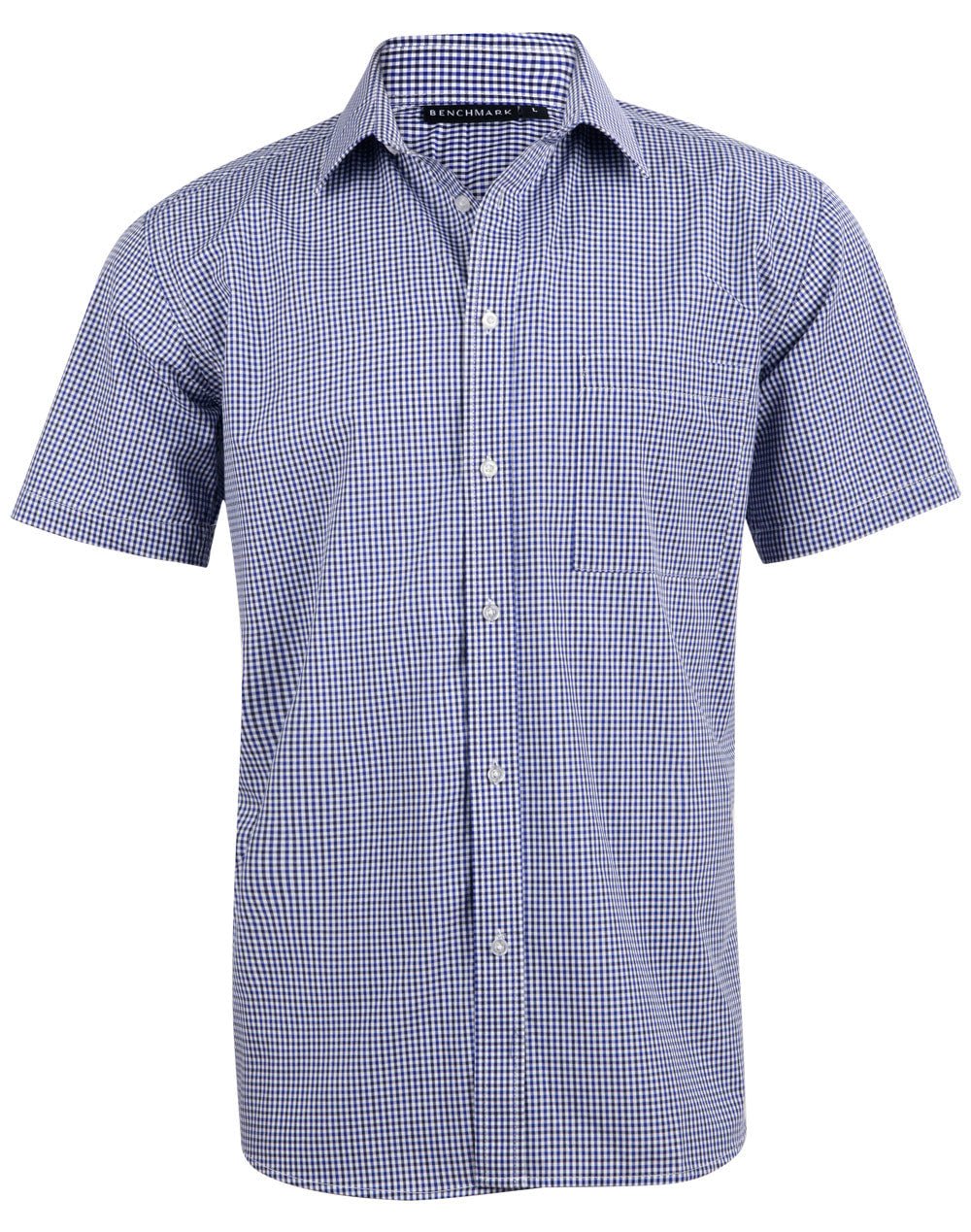 Benchmark M7320S Men’s Multi-Tone Check Short Sleeve Shirt - WEARhouse