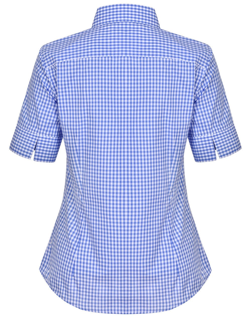 Benchmark M8300S Ladies’ Gingham Check Short Sleeve Shirt - WEARhouse