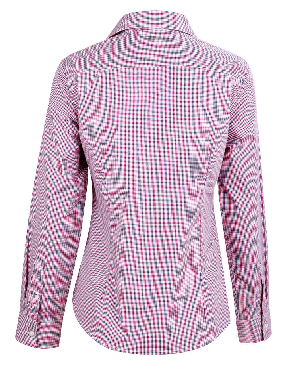 Benchmark M8340L Ladies’ Two Tone Mini Gingham Long Sleeve Shirt - WEARhouse