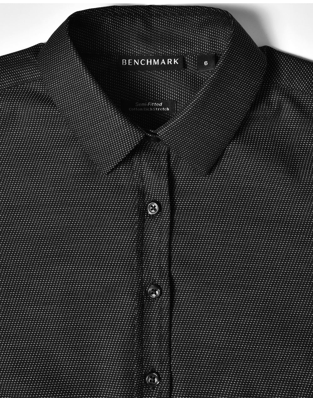 Benchmark M8400L ASCOT LADIES LONG SLEEVE DOT JACQUARD STRETCH SHIRT - WEARhouse