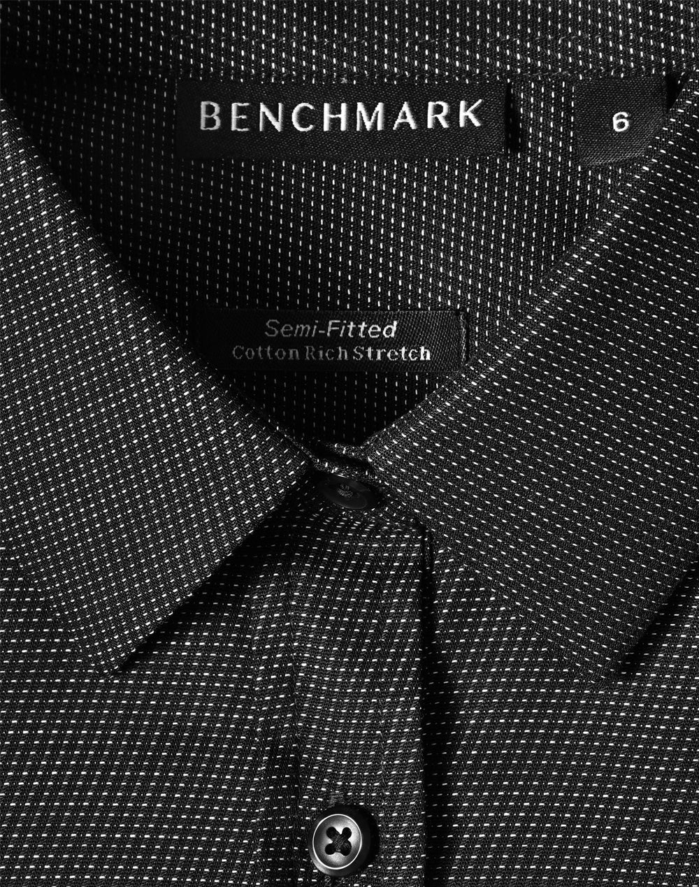 Benchmark M8400L ASCOT LADIES LONG SLEEVE DOT JACQUARD STRETCH SHIRT - WEARhouse