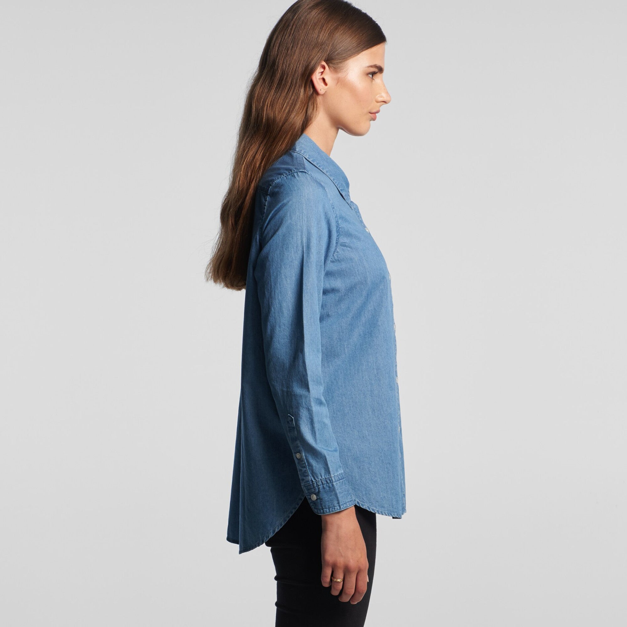 LADIES BLUE DENIM SHIRT - 4042 - WEARhouse