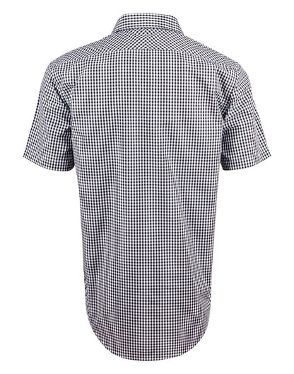Benchmark M7300S Men’s Gingham Check Short Sleeve Shirt - WEARhouse