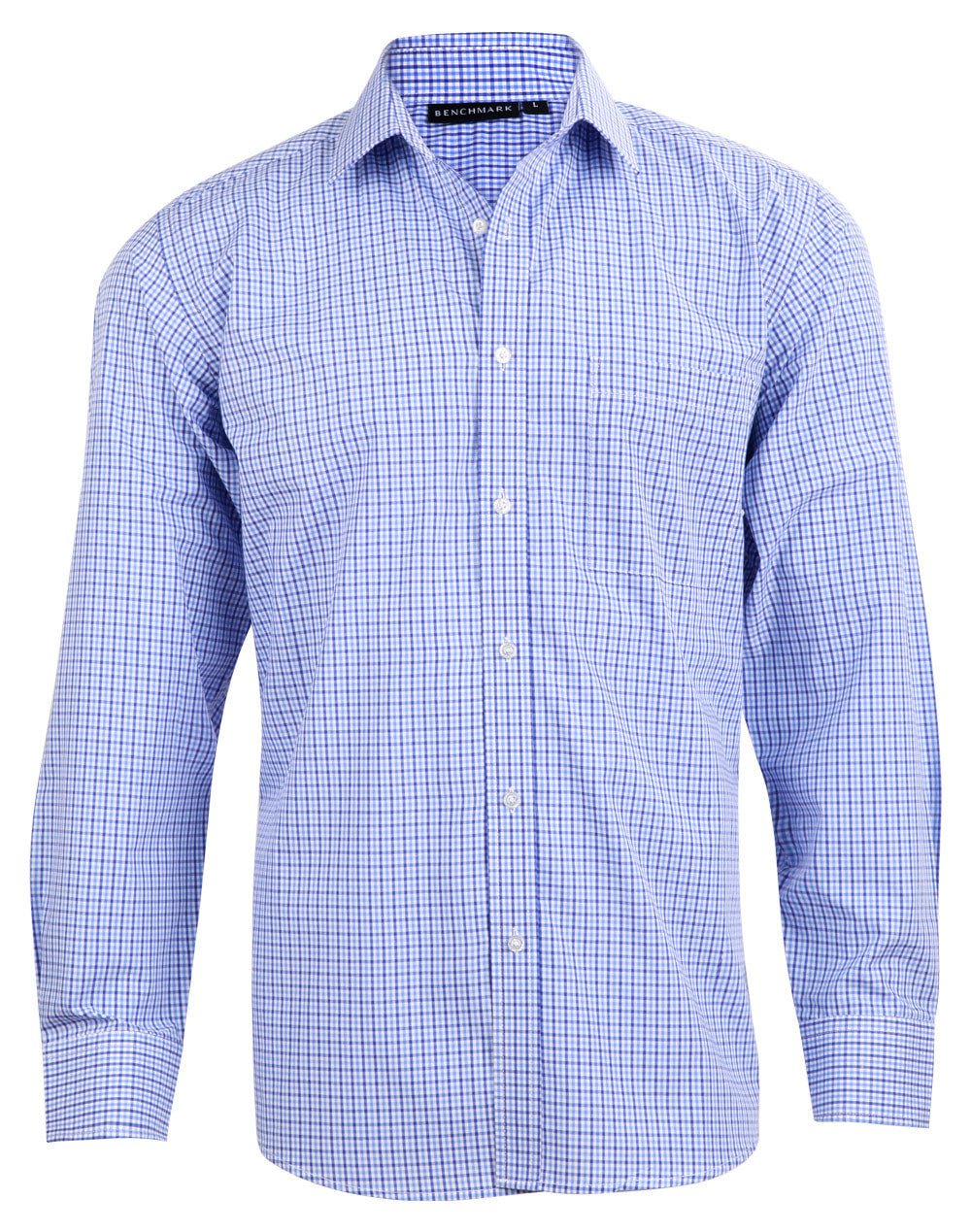 Benchmark M7320L Men’s Multi-Tone Check Long Sleeve Shirt - WEARhouse