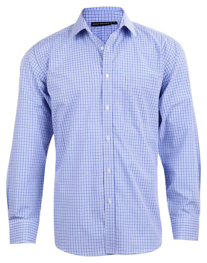 Benchmark M7320L Men’s Multi-Tone Check Long Sleeve Shirt - WEARhouse