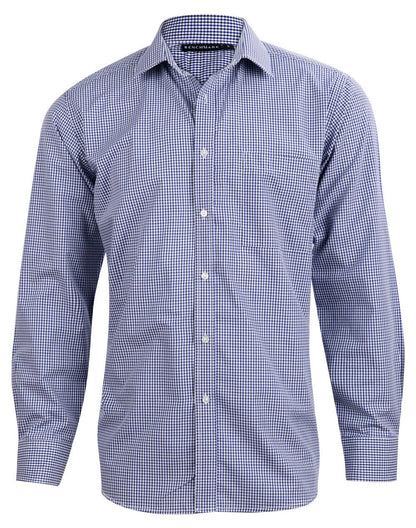 Benchmark M7320L Men’s Multi-Tone Check Long Sleeve Shirt - WEARhouse