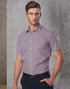 Benchmark M7340S Men’s Two Tone Mini Gingham Short Sleeve Shirt - WEARhouse