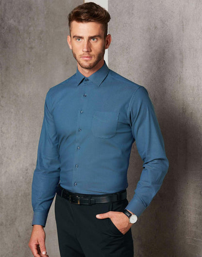 Benchmark M7400L ASCOT MENS LONG SLEEVE DOT JACQUARD STRETCH SHIRT - WEARhouse