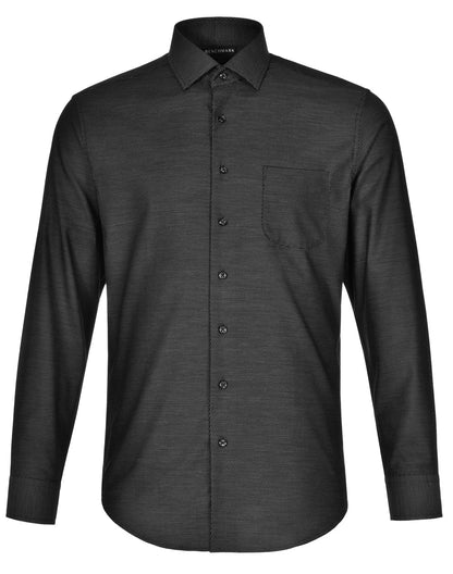 Benchmark M7400L ASCOT MENS LONG SLEEVE DOT JACQUARD STRETCH SHIRT - WEARhouse