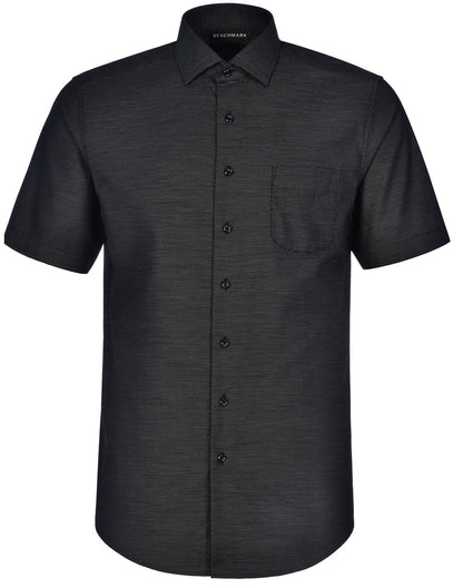 Benchmark M7400S ASCOT MENS SHORT SLEEVE DOT JACQUARD STRETCH SHIRT - WEARhouse