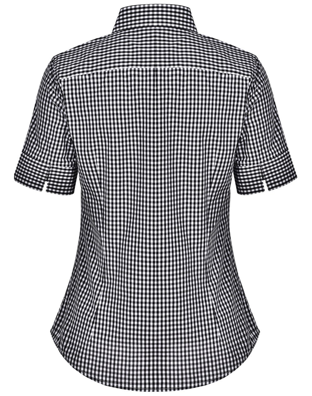 Benchmark M8300S Ladies’ Gingham Check Short Sleeve Shirt - WEARhouse