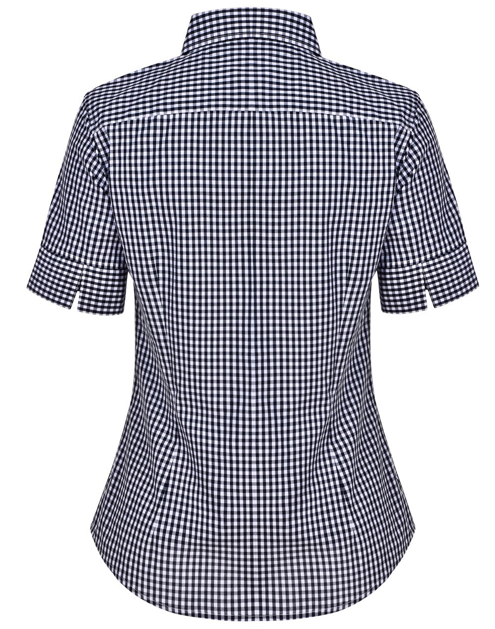 Benchmark M8300S Ladies’ Gingham Check Short Sleeve Shirt - WEARhouse