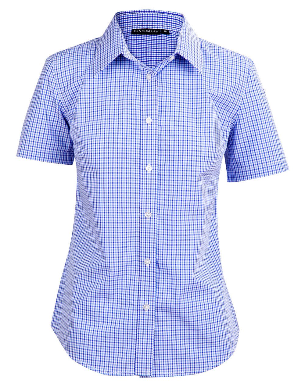 Benchmark M8320S Ladies Multi Tone Check Short Sleeve Shirt - WEARhouse