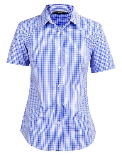 Benchmark M8320S Ladies Multi Tone Check Short Sleeve Shirt - WEARhouse