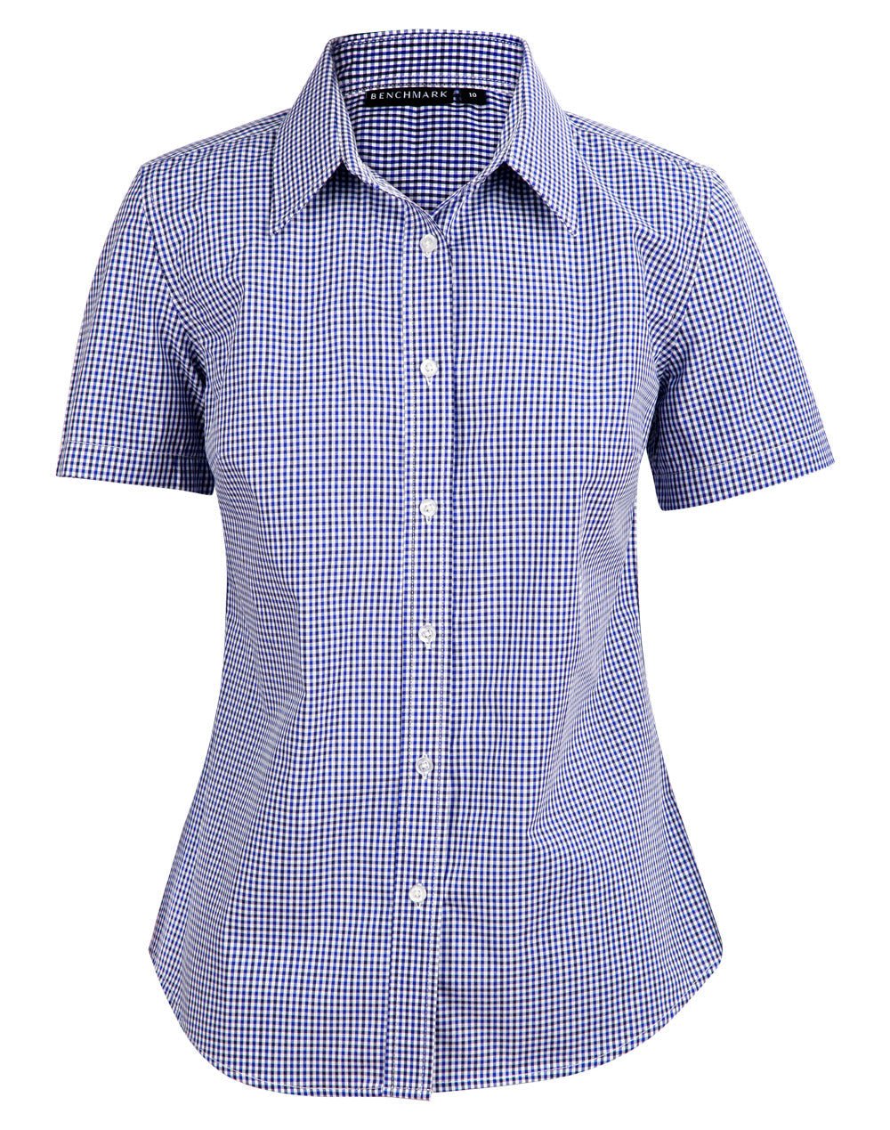 Benchmark M8320S Ladies Multi Tone Check Short Sleeve Shirt - WEARhouse