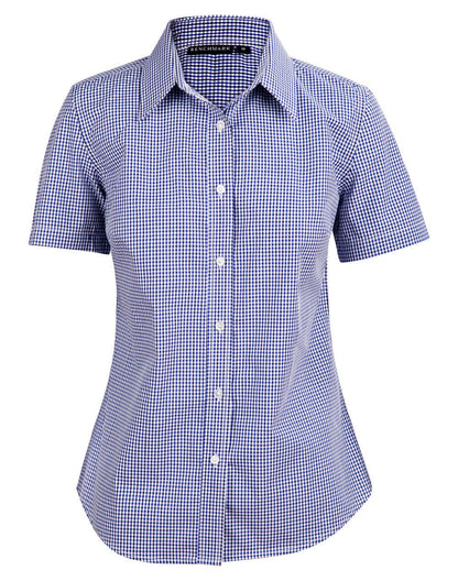 Benchmark M8320S Ladies Multi Tone Check Short Sleeve Shirt - WEARhouse
