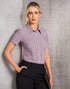 Benchmark M8340S Ladies’ Two Tone Mini Gingham Short Sleeve Shirt - WEARhouse