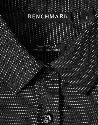 Benchmark M8400L ASCOT LADIES LONG SLEEVE DOT JACQUARD STRETCH SHIRT - WEARhouse