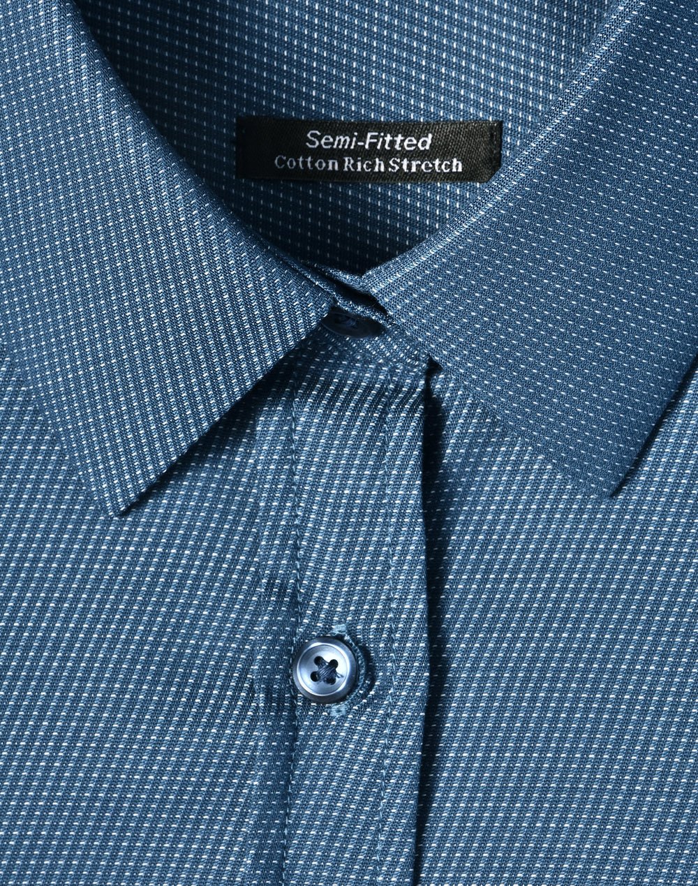 Benchmark M8400Q ASCOT LADIES 3/4 SLEEVE DOT JACQUARD STRETCH SHIRT - WEARhouse