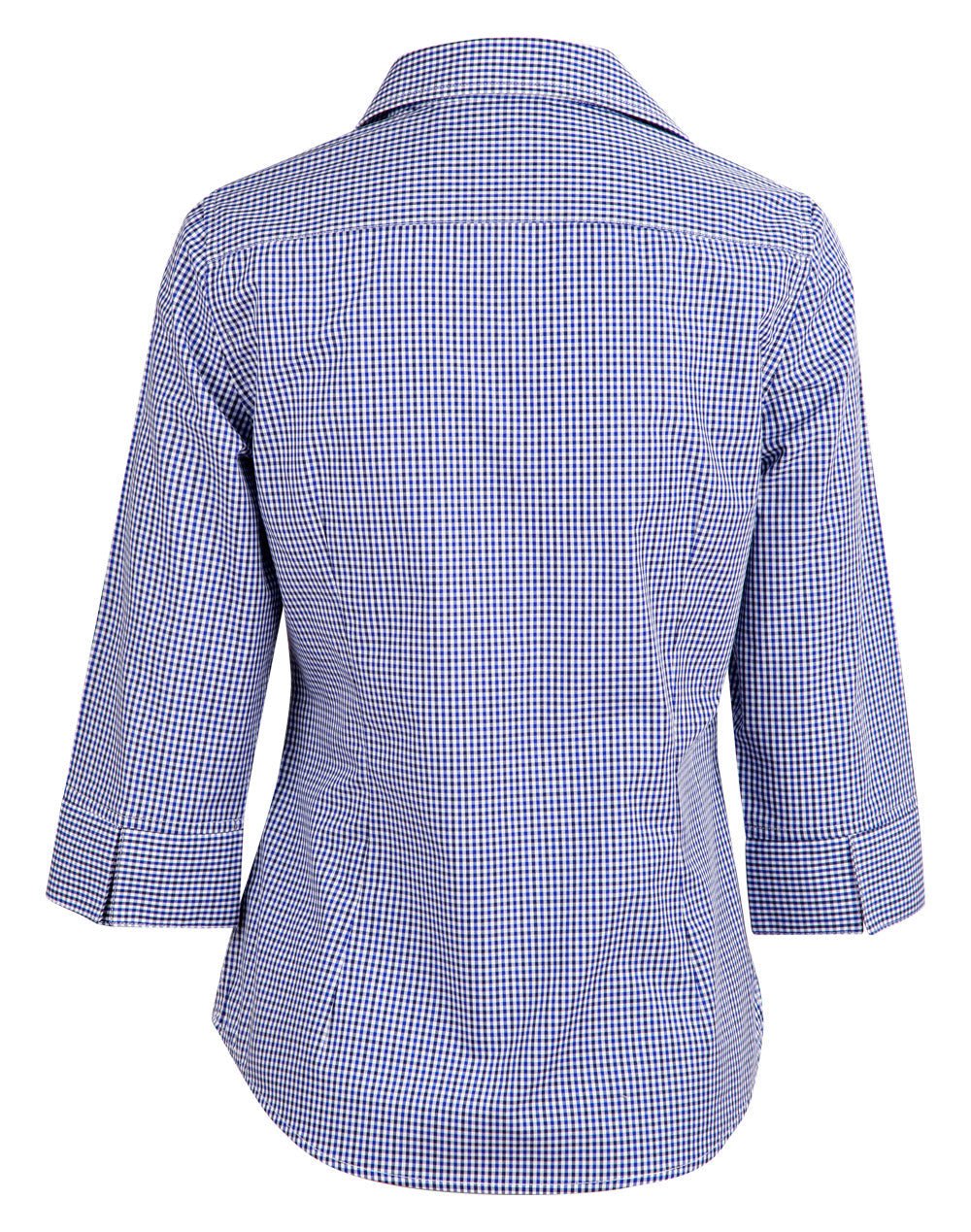 M8320Q Ladies’ Multi-Tone Check 3/4 Sleeve Shirt - WEARhouse