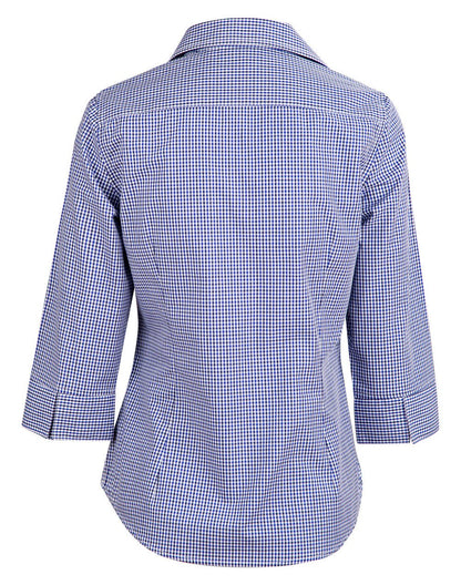M8320Q Ladies’ Multi-Tone Check 3/4 Sleeve Shirt - WEARhouse