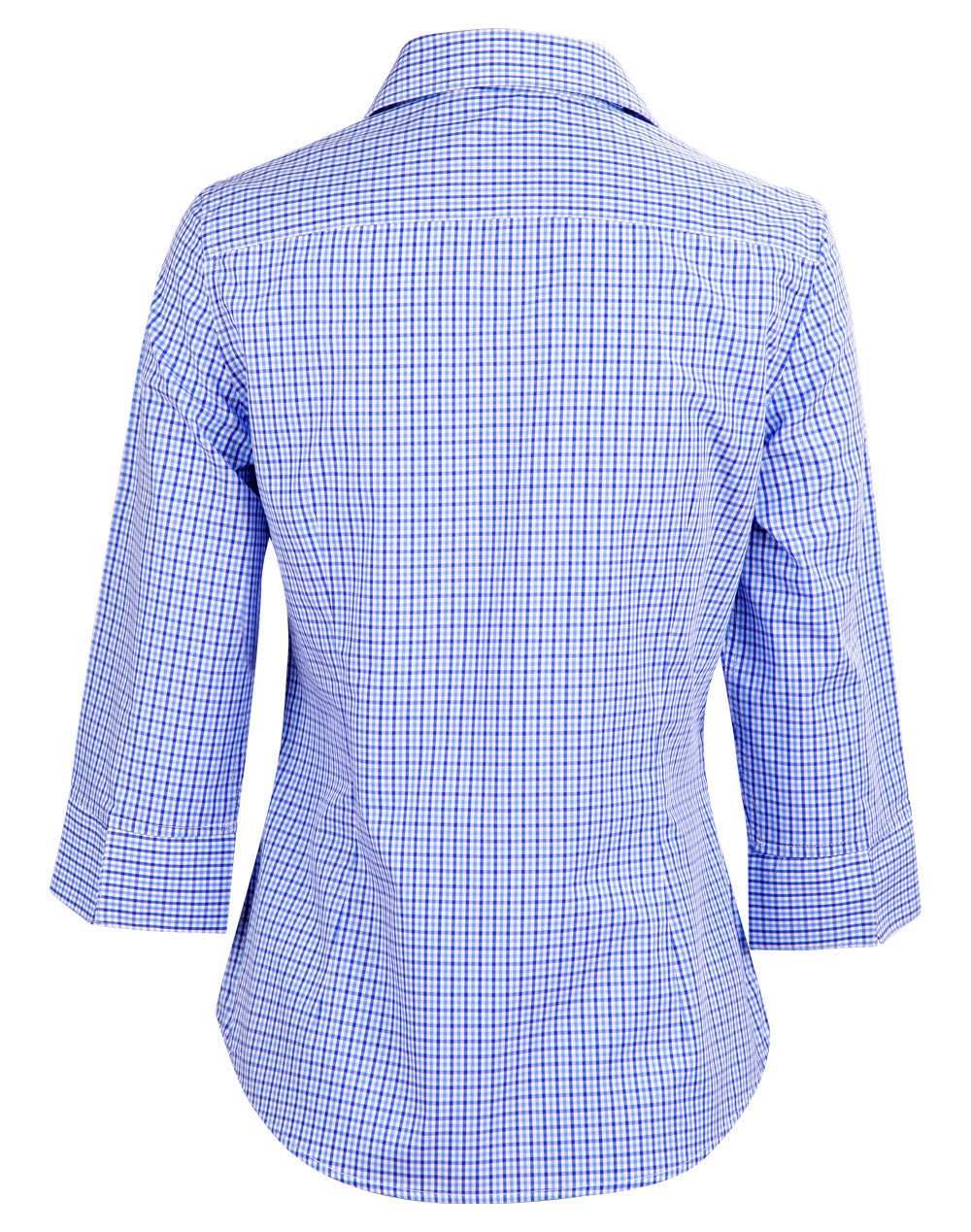 M8320Q Ladies’ Multi-Tone Check 3/4 Sleeve Shirt - WEARhouse